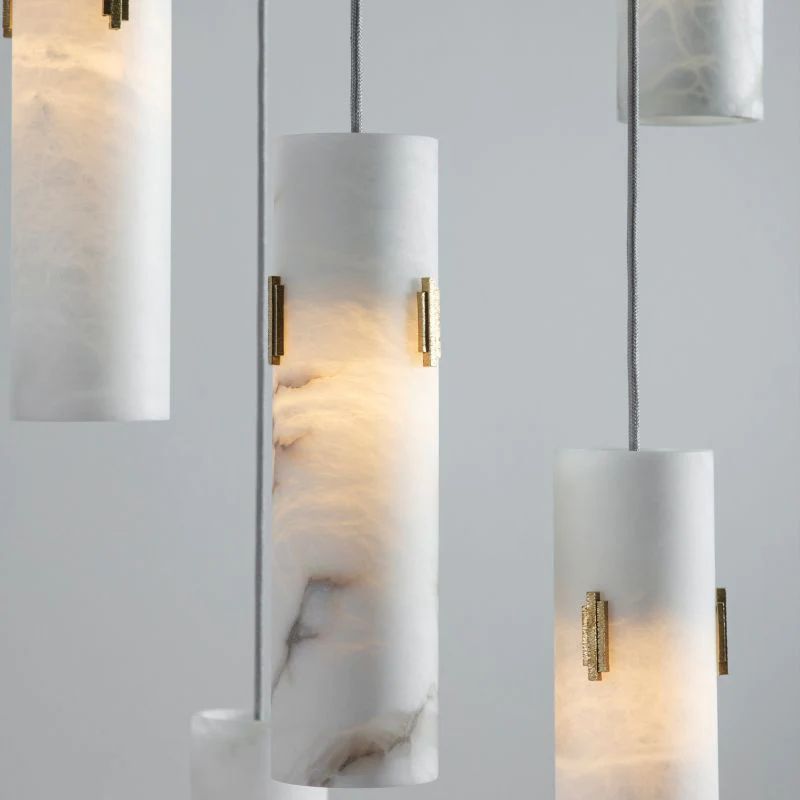 Xander Alabaster Deco 12-Light Cluster Chandelier