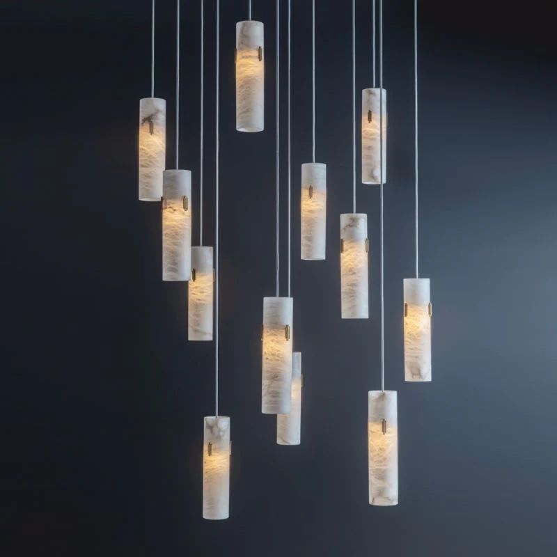 Xander Alabaster Deco 12-Light Cluster Chandelier