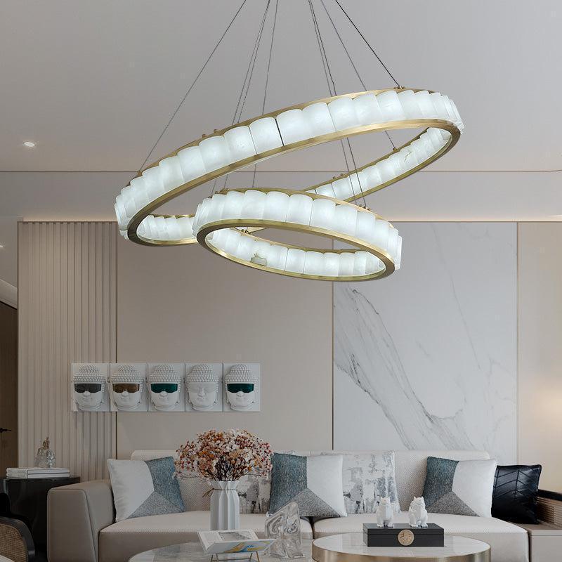 Yubiwa Alabaster Chandelier Light